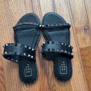 ShuShop Black Studded Women's Sandals- Never Worn